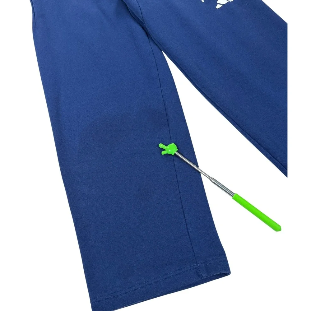 Adidas Mens Small‎ Blue Fleece Sweatpants Wide Leg Athletic Lounge Pants